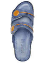 Gemini Pantolette aus teilweise schattiertem Rind-Nappaleder JEANS-ORANGE