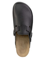 GINO GALANTE Clog aus schattiertem, genarbtem Rindleder SCHWARZ