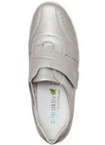 Waldl&auml;ufer, bequeme Damen-Slipper, Weite H, mit herausnehmbarem Fussbett MATTSILBER