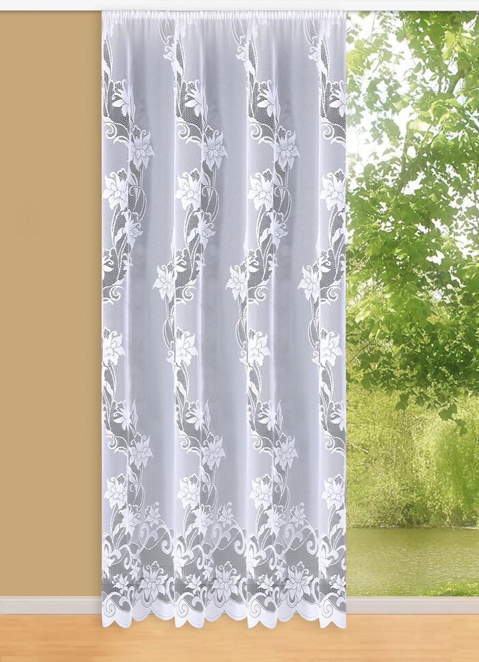 Langvorhang mit Faltenband 