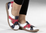 Gemini Slipper aus Rind-Nappaleder WEISS-BLAU-ROT