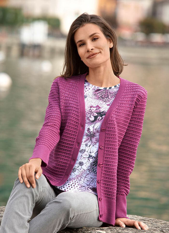 Strickjacke mit leichtem Glanz 