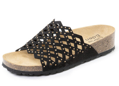 ELENA EDEN, leichte Damen-Pantoletten, Weite G, mit Lederfussbett 