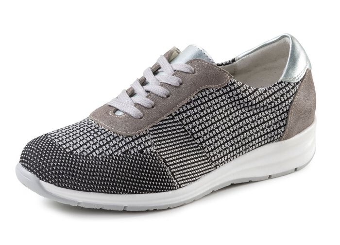 ELENA EDEN Schn&uuml;rschuh mit Leder-Bes&auml;tzen 