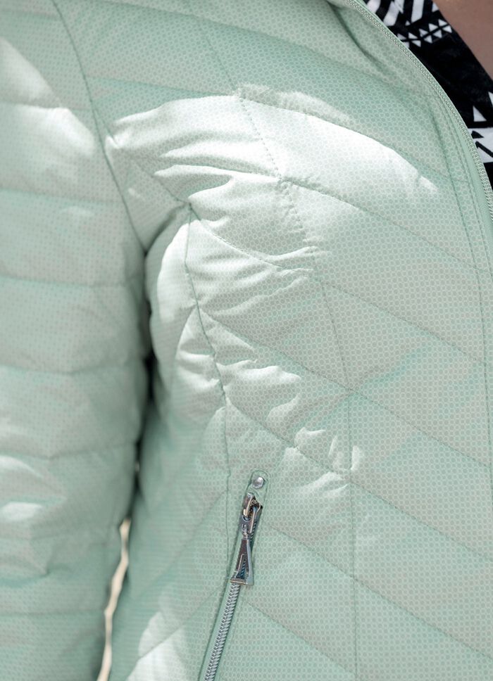 Jacke mit Reißverschlusstaschen MINT-WEISS