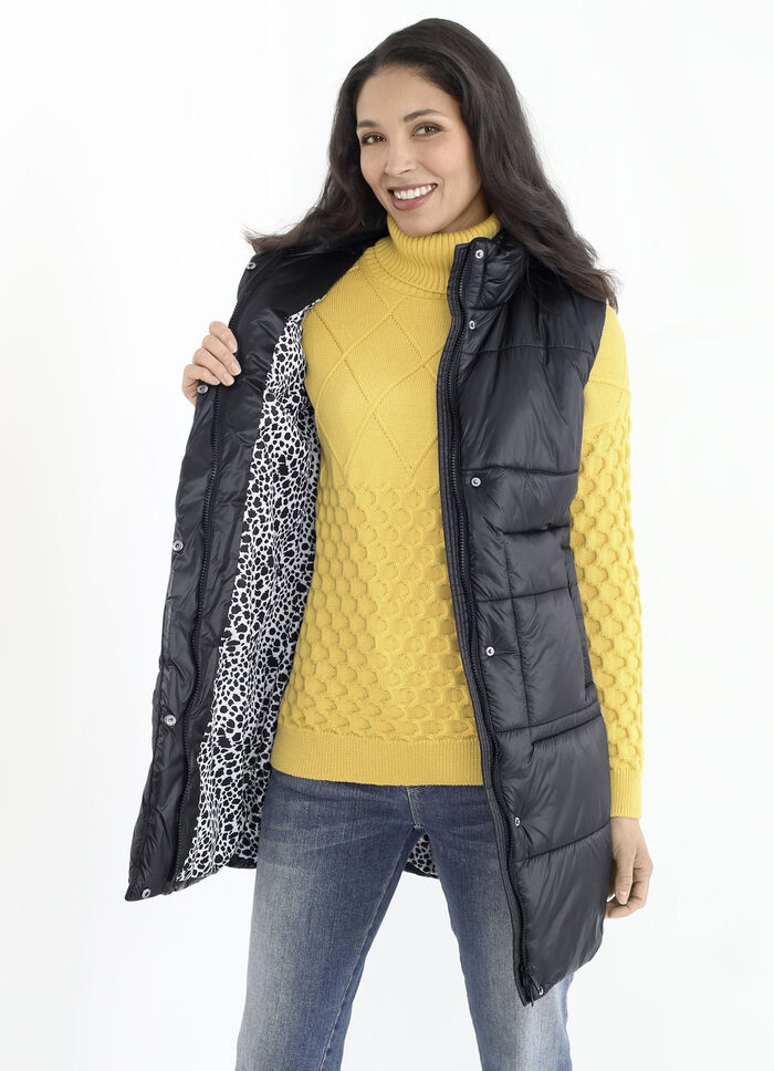 Funktions-Longgilet mit 2-Wege-Reissverschluss 