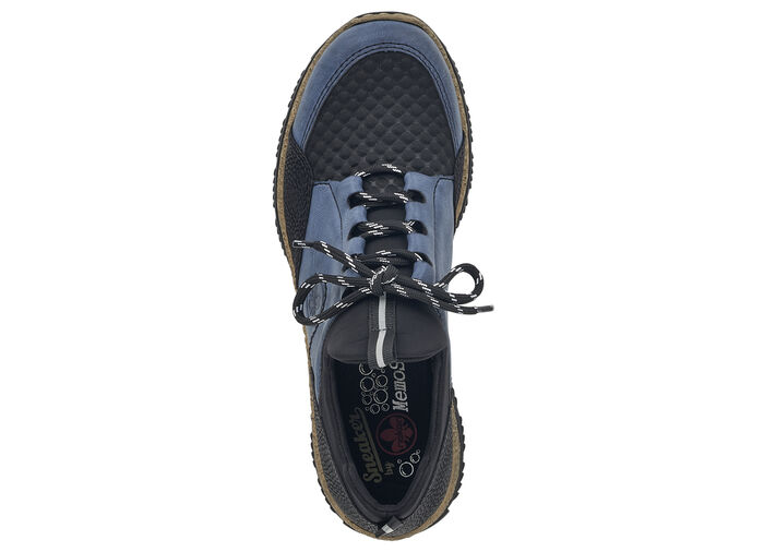 Rieker Slipper mit flotter Zierschnürung JEANS-SCHWARZ