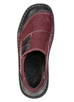 ELENA EDEN, klassische Damen-Slipper, Weite G, mit herausnehmbarem Fussbett BURGUND-SCHWARZ