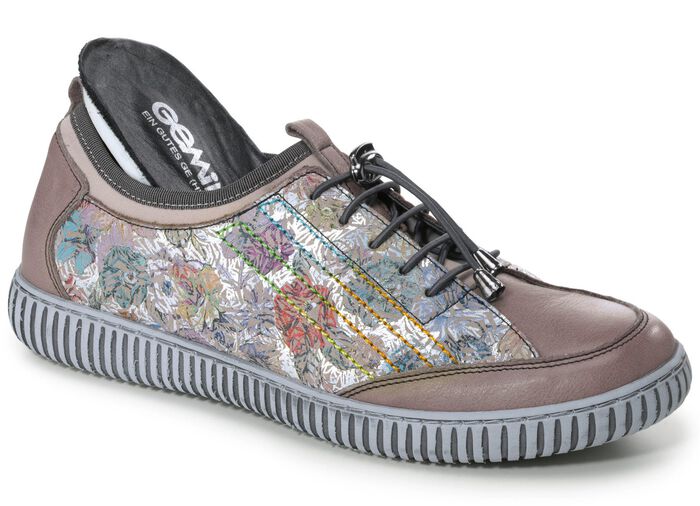 Gemini Sneaker aus teilweise floral bedrucktem Rindleder 