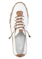 Gemini, leichte Damen-Schnürschuhe, Weite G, mit herausnehmbarem Fussbett WEISS-BRAUN