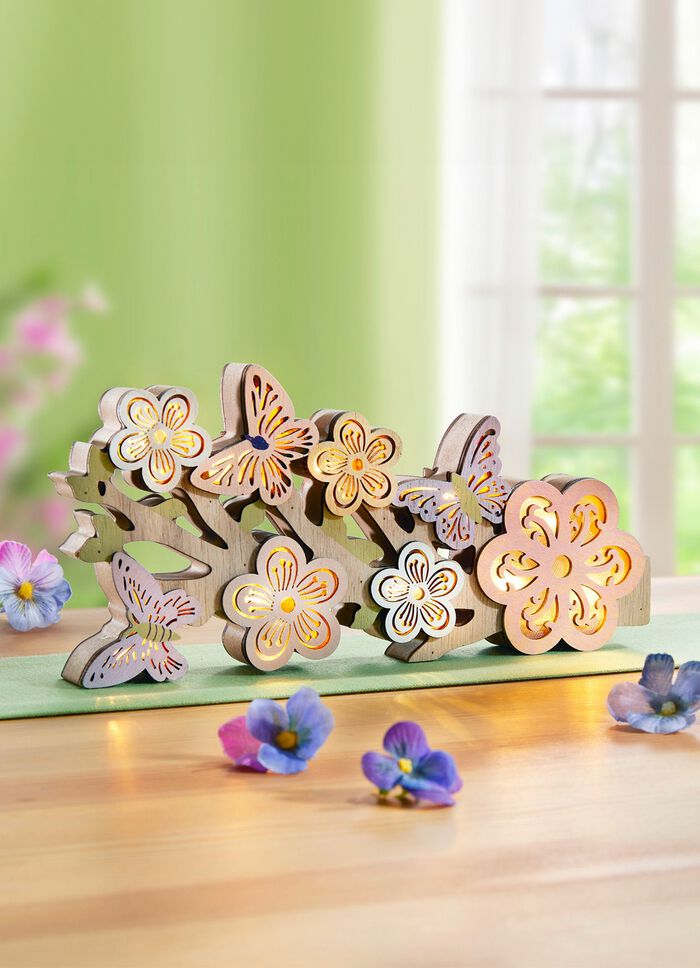 Beleuchtete Holz-Dekoration 