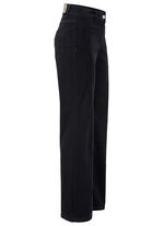 Cordhose mit weitem Beinverlauf SCHWARZ