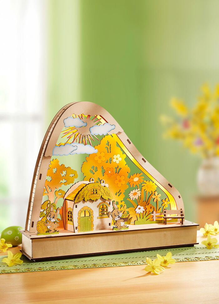 Lichterbogen Frühlingsgarten aus Holz 
