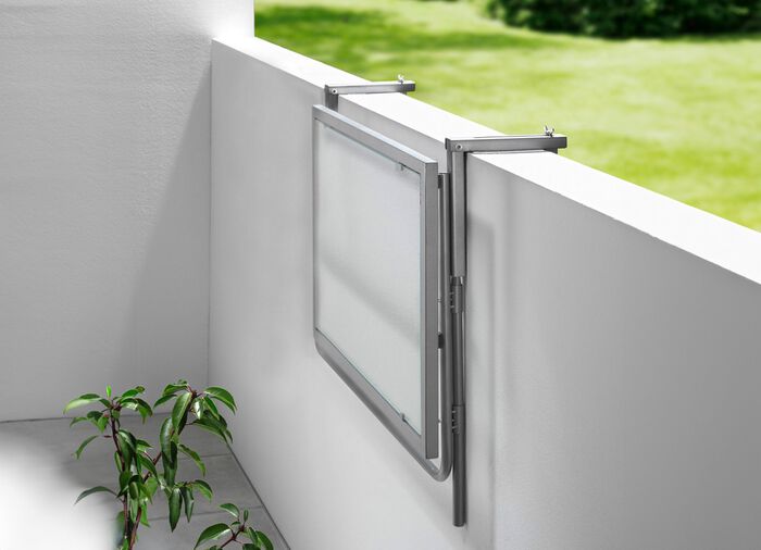 Balkon-H&auml;ngetisch mit Glasplatte 