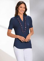 Unifarbene Shirt-Tunika MARINE