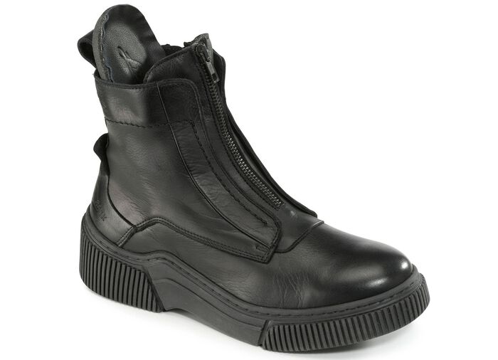 Libelle Bootie aus Nappaleder mit Zier-Reissverschluss SCHWARZ