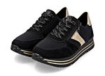 Remonte, trendige Damen-Sneaker, Weite G, mit herausnehmbarem Fussbett SCHWARZ-GOLD