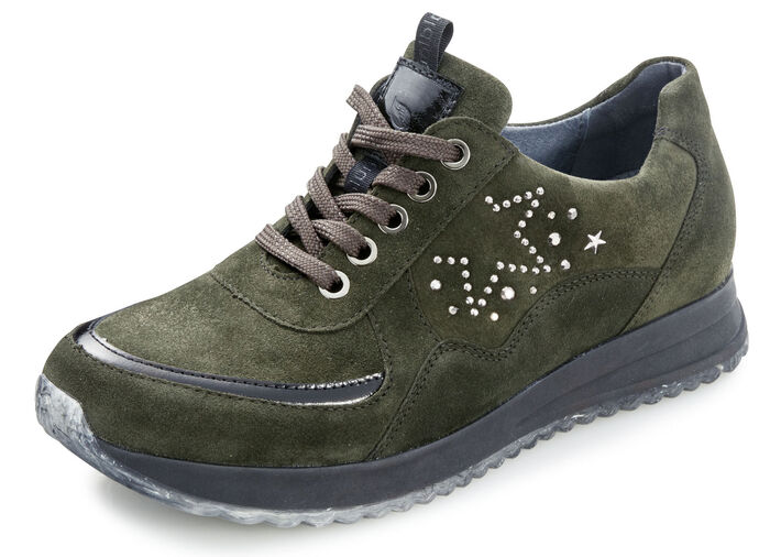 Waldläufer Schnürschuh mit trendiger Nietenzier KHAKI