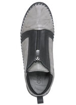 Gemini Mokassin-Bootie mit Knitter-Struktur GRAU-SCHWARZ