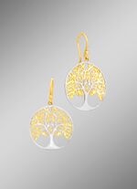 Lebensbaum-Ohrh&auml;nger aus Silber 