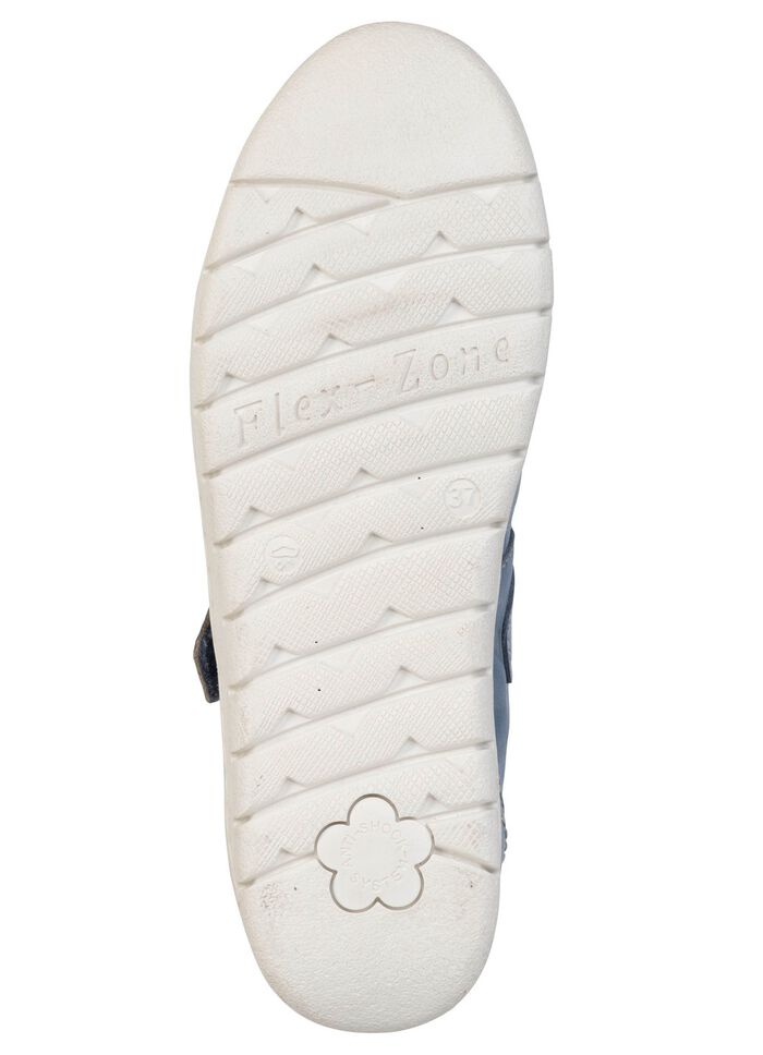 ELENA EDEN, sommerliche Damen-Slipper, Weite H, mit herausnehmbarem Fussbett BLAU-ECRU