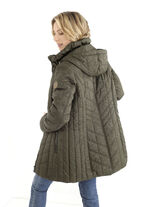 Longjacke mit Raubtierfell-Dessin 