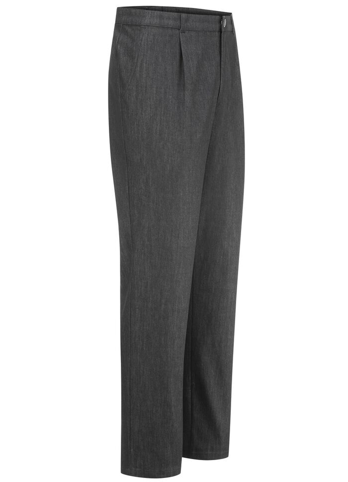 &laquo;Klaus Modelle&raquo;-Edeljeans mit Bundfalten in 2 Farben ANTHRAZIT