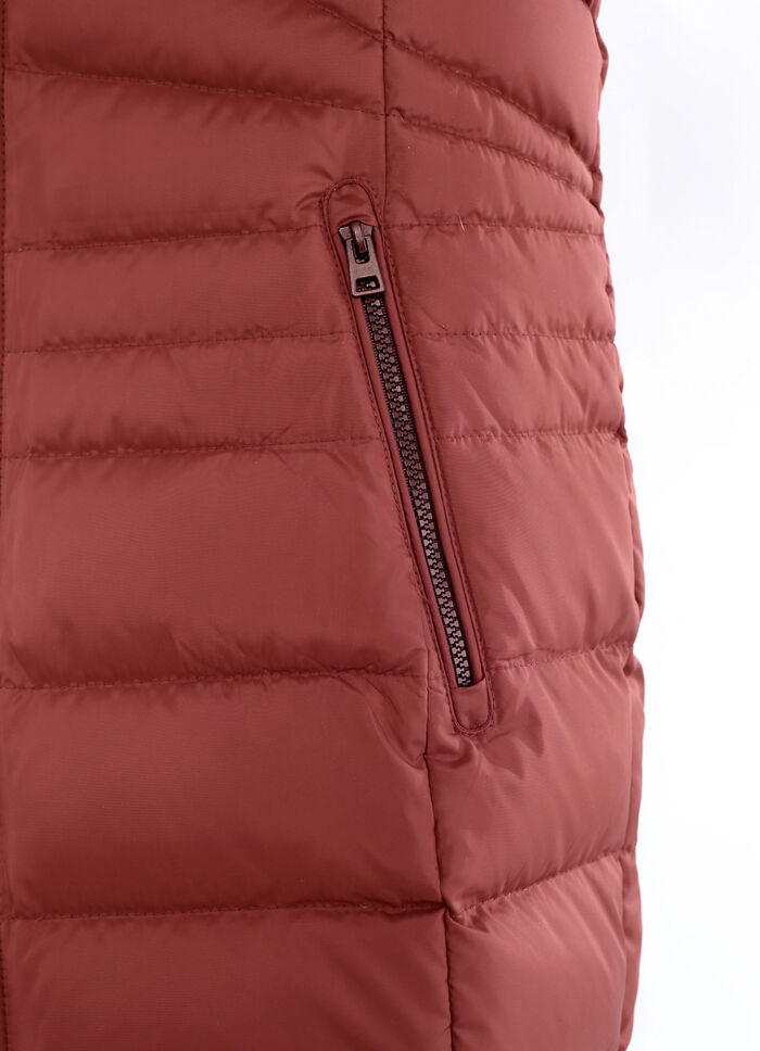 Daunen-Longjacke in 2 Farben ZIEGELROT