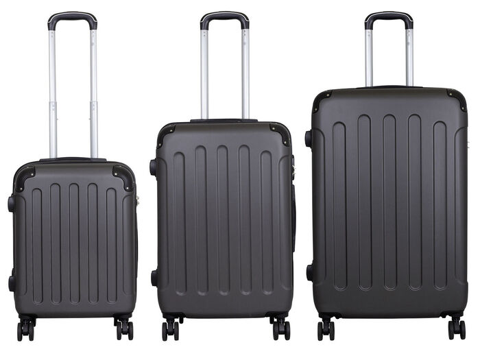 Hartschalen-Kofferset 3-teilig, aus robustem ABS ANTHRAZIT