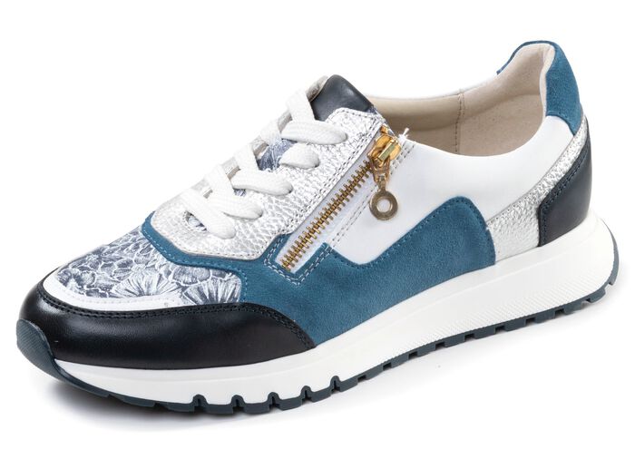 ELENA EDEN, schicke Damen-Sneaker, Weite G, mit herausnehmbarem Fussbett JEANS-BUNT