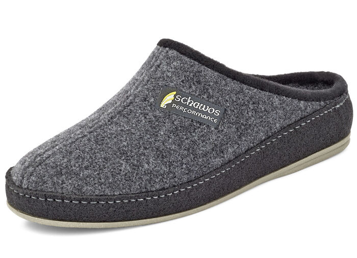 Atmungsaktive Herren-Hausschuhe, mit anatomisch geformtem Fussbett ANTHRAZIT-SCHWARZ