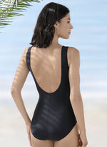 Badeanzug mit platziertem Druckdessin und Halbkorsage 