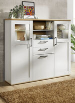 Möbel-Programm mit LED-Beleuchtung WEISS-EICHE