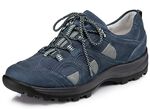 Waldl&auml;ufer, sportliche Damen-Schn&uuml;rschuhe, Weite H, mit herausnehmbarem Fussbett MARINE-GRAU