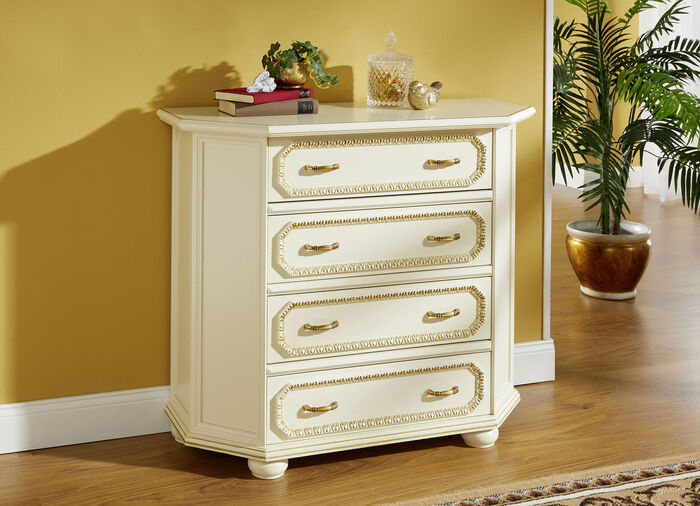 Hochwertige Möbelserie mit Echtholzfurnier CREME-GOLD