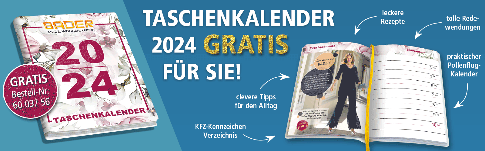Taschenkalender 2024 jetzt GRATIS!